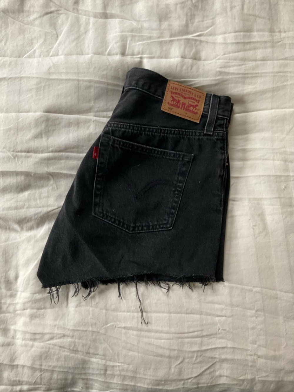 Levi's 501 Black Wash Cutoff Denim Shorts